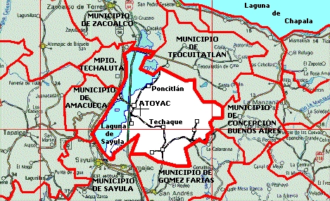 Mapa de vías para Atoyac