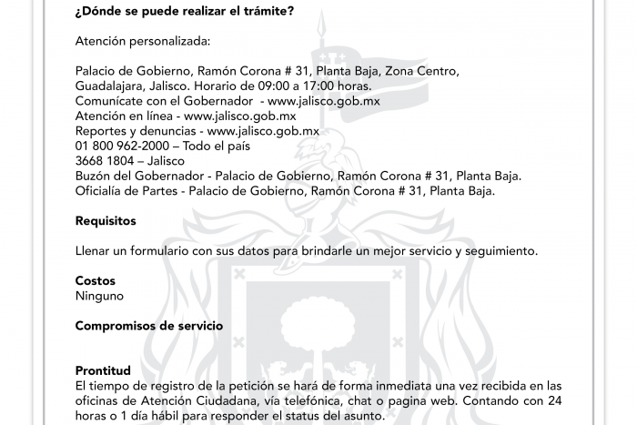 Carta Compromiso al Ciudadano  Gobierno del Estado de Jalisco